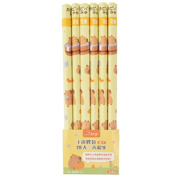 卡皮胖拉 2B大三角鉛筆-6入