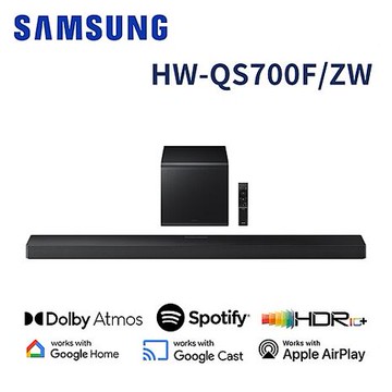 三星 3.1.2聲道 SoundBar重低音喇叭 HW-QS700F【智慧家庭】
