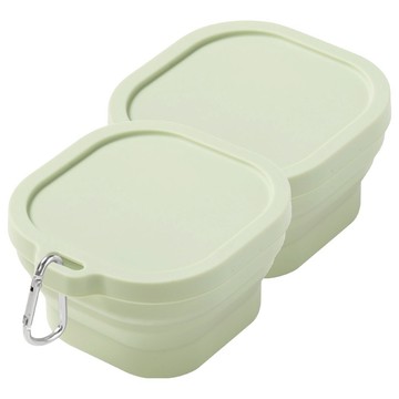 Mindea 食品級矽膠摺疊碗 1200ml  2個  綠色