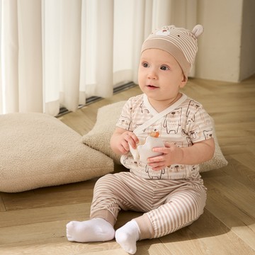 熊愛你肚衣兔裝(天絲棉橫紋單面布)