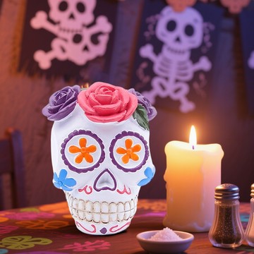 [Green party] 萬聖節鬼節墨西哥亡靈節討喜花花骷髏sugarskull樹脂裝飾擺件
