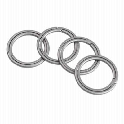 TIMULTI キーリング チタン キーチェーン メンズ 軽量 二重リング サイドプッシングデザイン グレー (Sサイズ＊4個 グレー)