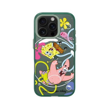 iPhone 16 Pro Clear 憂墨綠 - 海綿寶寶 SpongeBob - 一起玩耍