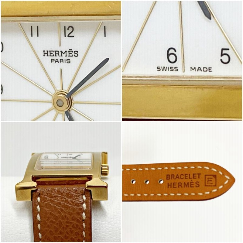 送料無料 中古 エルメス 時計 HERMES Hウォッチ HH1.201 ホワイト文字 