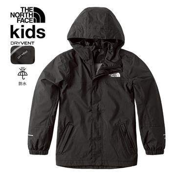 【1/7 00點快閃價】兒童ANTORA黑色防水透氣連帽衝鋒衣｜8A48JK3