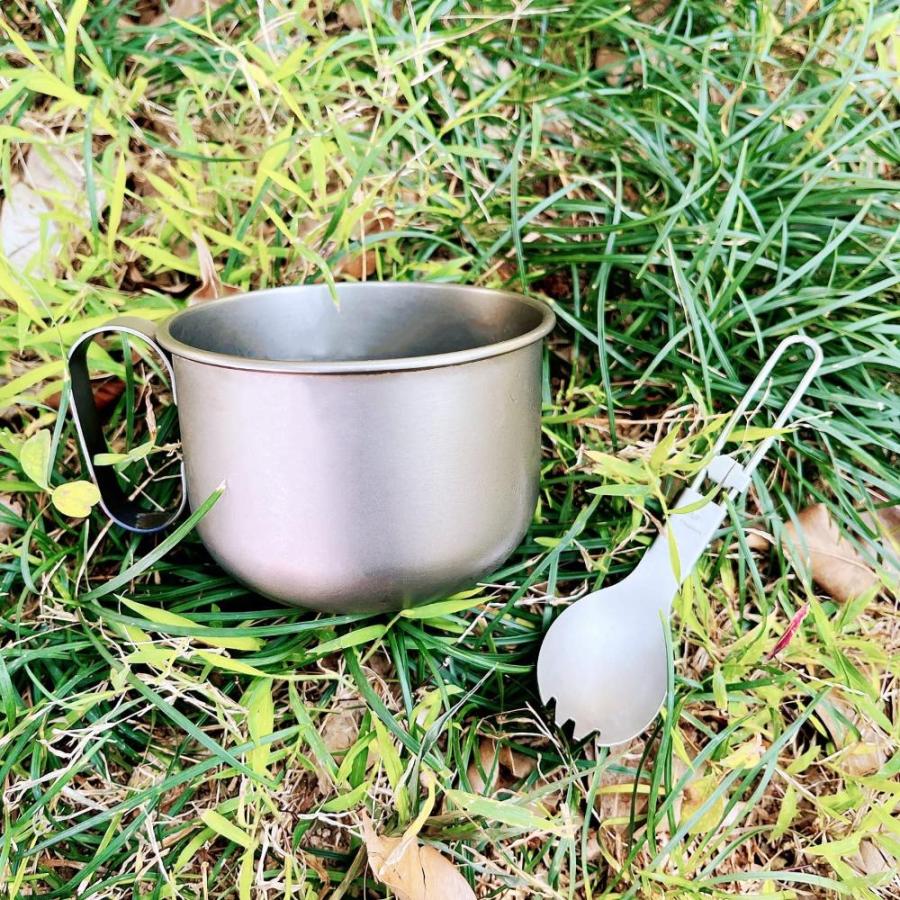 500ml Titanium Cup with Folding Handle Spoon Outdoor Camping Hiking Ultrali