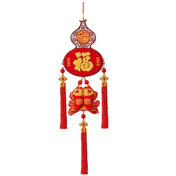 春節佈置品 【APEX】富貴雙魚納福聚財葫蘆掛件吊飾(新春開運掛件 招財小物 風水擺飾 喜慶氛圍 開運裝飾)