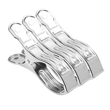 超大款不鏽鋼加寬曬衣夾 13x3.4cm 3入  1組