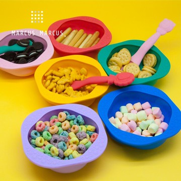 【滿$888送畫畫貼紙書】加拿大 MARCUS&MARCUS 動物樂園矽膠兒童餐碗2入組