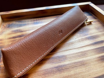VULCAN Goatskin leather 細膩紋路 袋鼠皮/山羊皮 三角筆袋