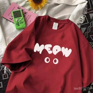 台灣现貨純棉短袖 猫耳短袖 短袖 夏季上衣 oversize 短t 女装 情侶短袖 大尺碼上衣 短袖上衣 短袖t恤 t恤