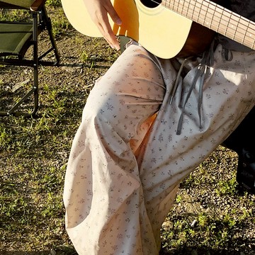 Codibook｜韓國 kim9hope 花卉印花寬鬆綁帶長褲［現貨 - 米褐色］長褲 睡褲 女裝