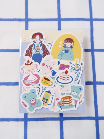 [休息時間2號] 薄片貼紙 12種