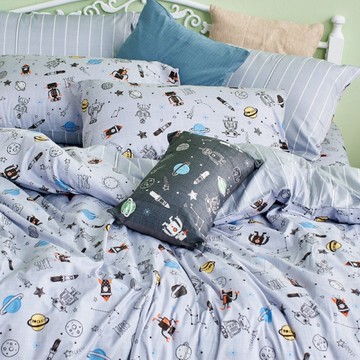 床包兩用被組 / 雙人【引力灰】含兩件枕套 100%精梳棉 戀家小舖台灣製