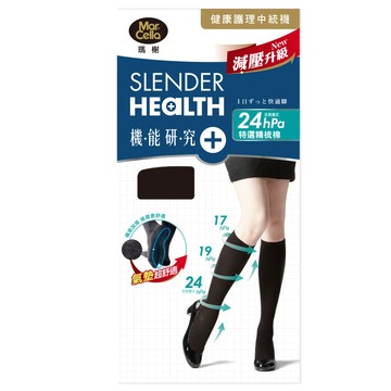 機能研究+400丹著壓機能氣墊中筒襪 - 足長22-24cm / 黑