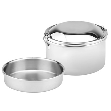 ZEBRA THAILAND 斑馬牌 圓型雙層便當 8S12/12CM SUS 304不鏽鋼  銀色  1個