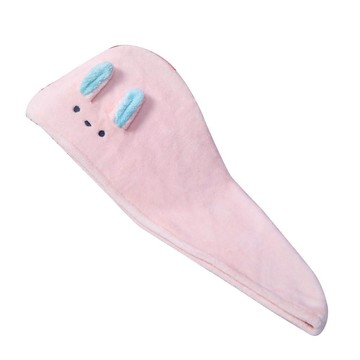 FANCY LIFE 加厚珊瑚絨乾髮帽 粉色 可愛造型 快速吸水 柔軟親膚  1個