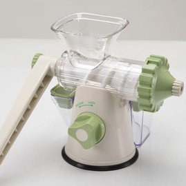 【榨汁機-手動-塑膠+不銹鋼-GP-27】水果小麥草蔬菜手動榨汁機 低速原汁機(23*13.5*20cm，手柄長22，底吸盤徑11，進料口9cm)-8001004