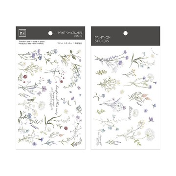 【Print-On Stickers 轉印貼紙】no.203-秋霧花露 | 秋季系列