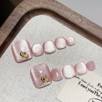 【廠商直送】寶拉手工腳趾穿戴甲-粉色星砂戀曲(S/M/L)