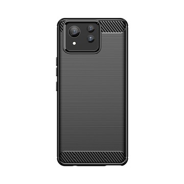 Zenfone 11 Ultra 殼 ASUS Zenfone 11 Ultra 碳纖維拉絲紋防摔軟殼套(黑)