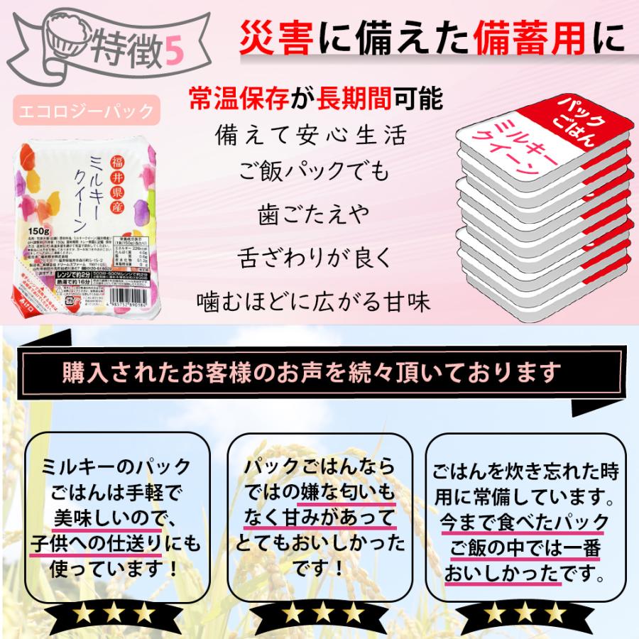 パックごはん ミルキークイーン 150g×36食 福井県産米