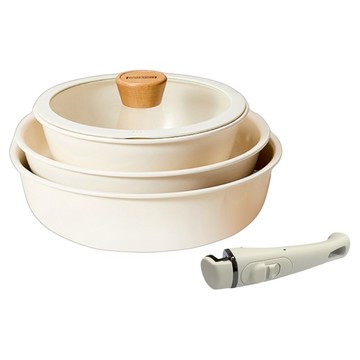 ANDY MAY2 韓式陶瓷不沾鍋5件組  1組  20公分湯鍋 + 24公分煎鍋 + 26公分炒鍋 + 20公分鍋蓋 + 手把  白色