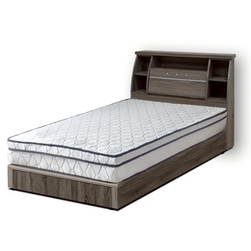 傢俱工場-派蒙 簡約收納房間3件組(床頭箱+墊+六分底)-單大3.5尺古橡