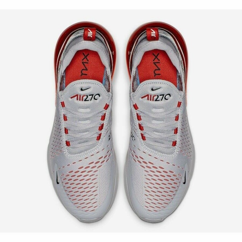 NIKE 270 Air Max Running Shoes AH8050 018 Wolf Grey University Red LINE