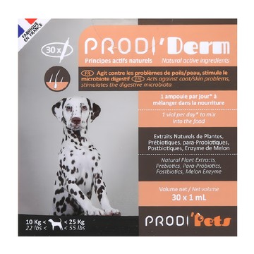 Prodi’Pets 法國普洛迪安瓶 益生菌 中型犬 橘色  30個  皮膚/毛髮  1盒
