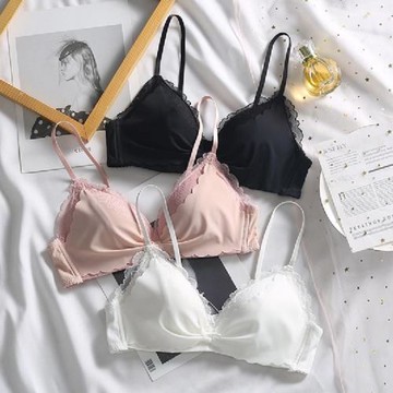 少女內衣女無鋼圈薄款大胸顯小收副乳三角杯文胸小胸聚攏上托胸罩