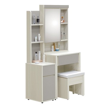 文創集 艾蘿3尺開合式鏡面組合(含化妝椅)-91x46x170cm免組