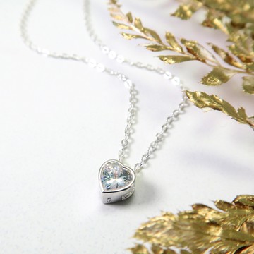 ART64 純銀 浪漫心光 愛心小鑽 925純銀項鍊 女生項鍊