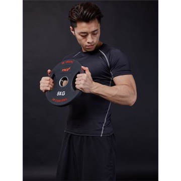 TTCZ新款PU四孔手抓大孔杠鈴片奧桿啞鈴舉重負片健身房專業競技片