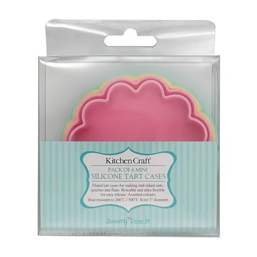 Sweetly 甜菊派餅小模 Set 6個 KitchenCraft矽膠塔模 耐熱260度C  8 x 2 cm  1盒