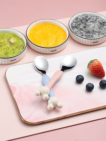 兒童寶寶餐具嬰兒刮蘋果泥勺子套裝輔食勺挖吃刮水果泥器工具神器