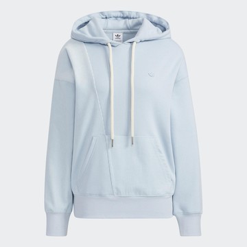 Adidas 女裝 長袖 帽T 袋鼠口袋 拼接 棉 藍【運動世界】HC0320