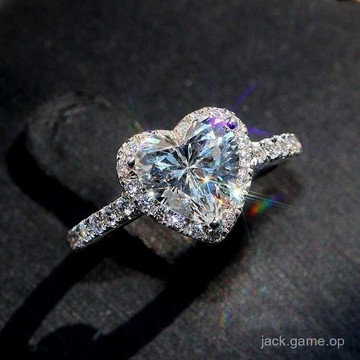 【配證書】s925純銀心形戒指女時尚情侶結婚鑽戒送女友不掉色學生