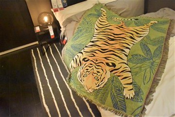 原創設計 老虎個性創意毛毯沙發裝飾毯棉質休閑毯掛毯旅行毯客廳