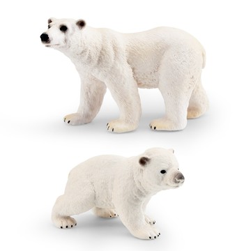 🌈「動物世界」仿真野生極地哺乳動物北極熊模型兒童認知白熊桌面裝飾擺件