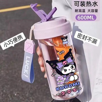 精選百貨 庫洛米水杯女生高顏值2024新款帶茶隔吸管杯夏日網紅泡茶杯子Aring百貨精選