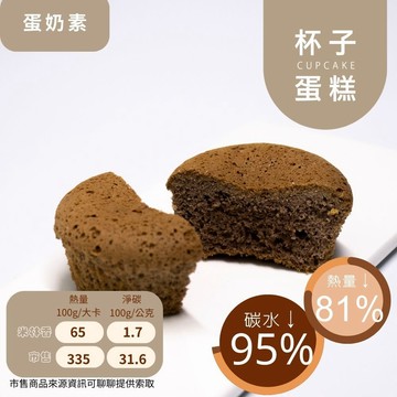 米林香 無麵粉巧克力杯子蛋糕4入裝  母親節蛋糕|一入8大卡|淨碳0.2g 無蔗糖蛋糕 滿足感 無澱粉甜點