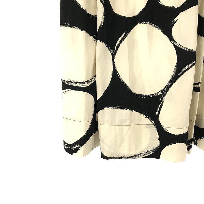 【美品】  MARNI / マルニ | 2020AW | コットン ドット フレア ロング スカート | 44 | ホワイト/ブラック | レディース