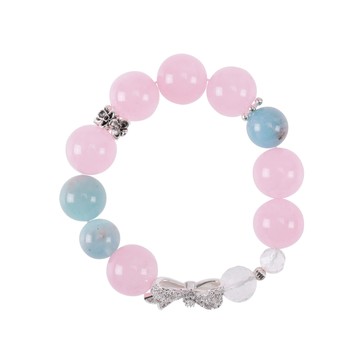 自信魅力粉晶島嶼海藍寶手鍊 (事業運/感情運/健康運)