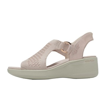 Skechers 涼拖鞋 Pier Lite Slip-Ins 女鞋 粉紅 米 厚底 針織 188001BLSH