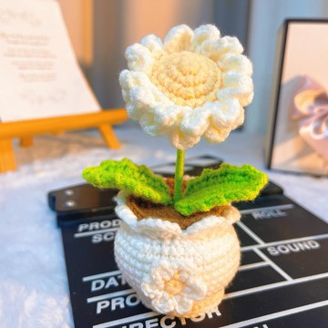 手作鉤織盆栽小雛菊