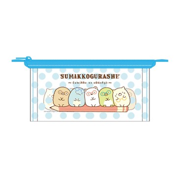 角落生物-小夥伴 透明三角筆袋A-藍