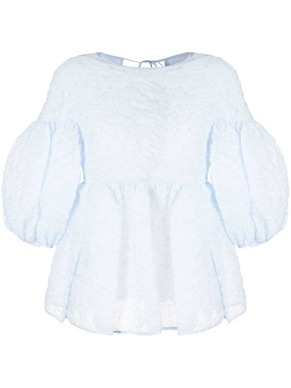 Cecilie Bahnsen - puff-sleeved poplin shirt - women - Cotton/Polyamide/Polyester - 6 - Blue
