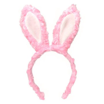 Mimi Party 可愛兔子耳朵髮箍  1個  毛茸茸兔子粉紅色