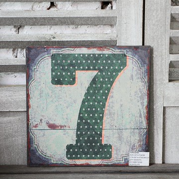 復古數字鐵板掛畫 家居裝飾壁掛 美式鄉村風格 鐵一做舊1入